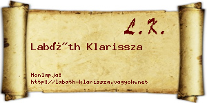 Labáth Klarissza névjegykártya